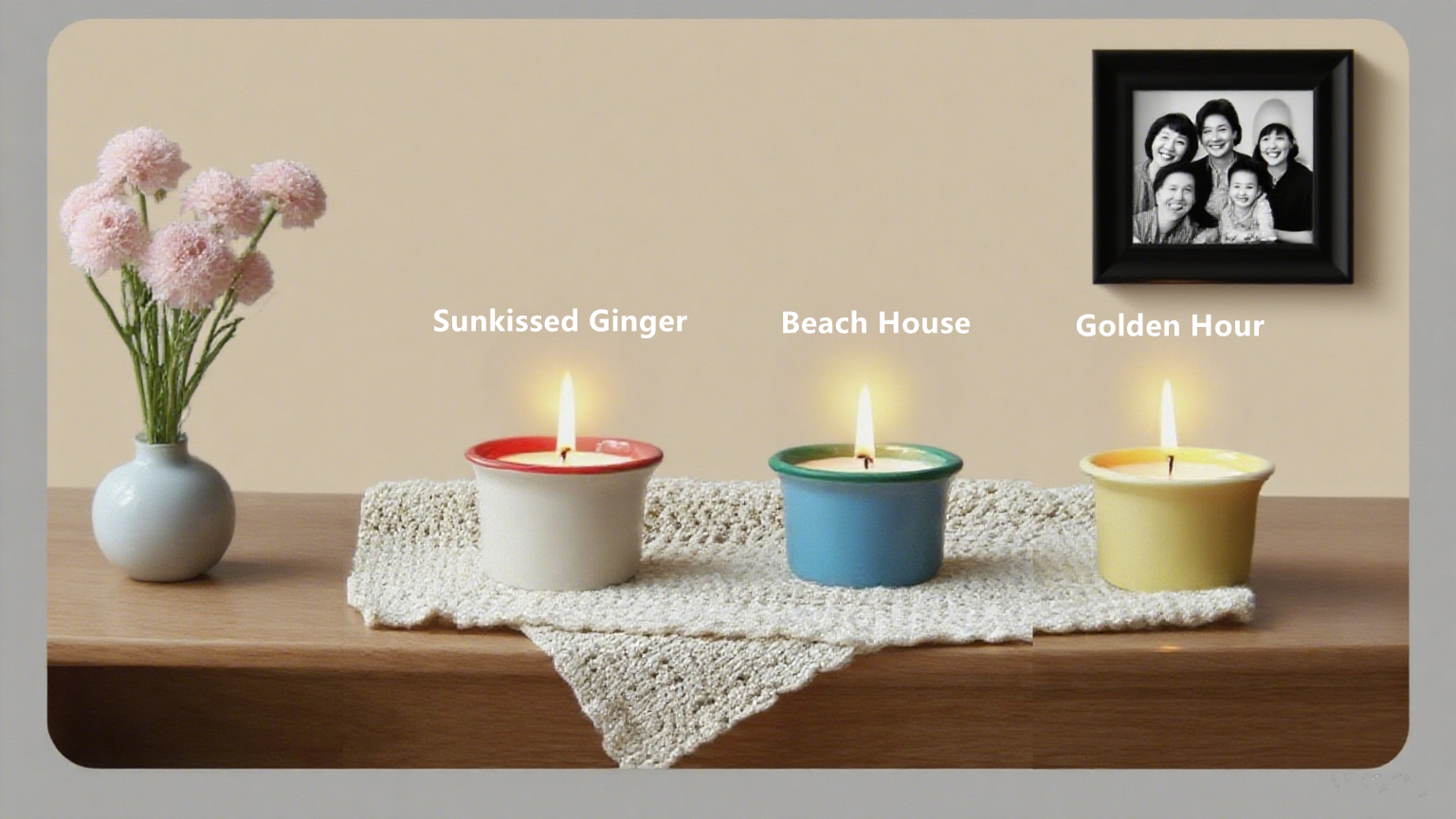 Two Color Ceramic Filled Candle